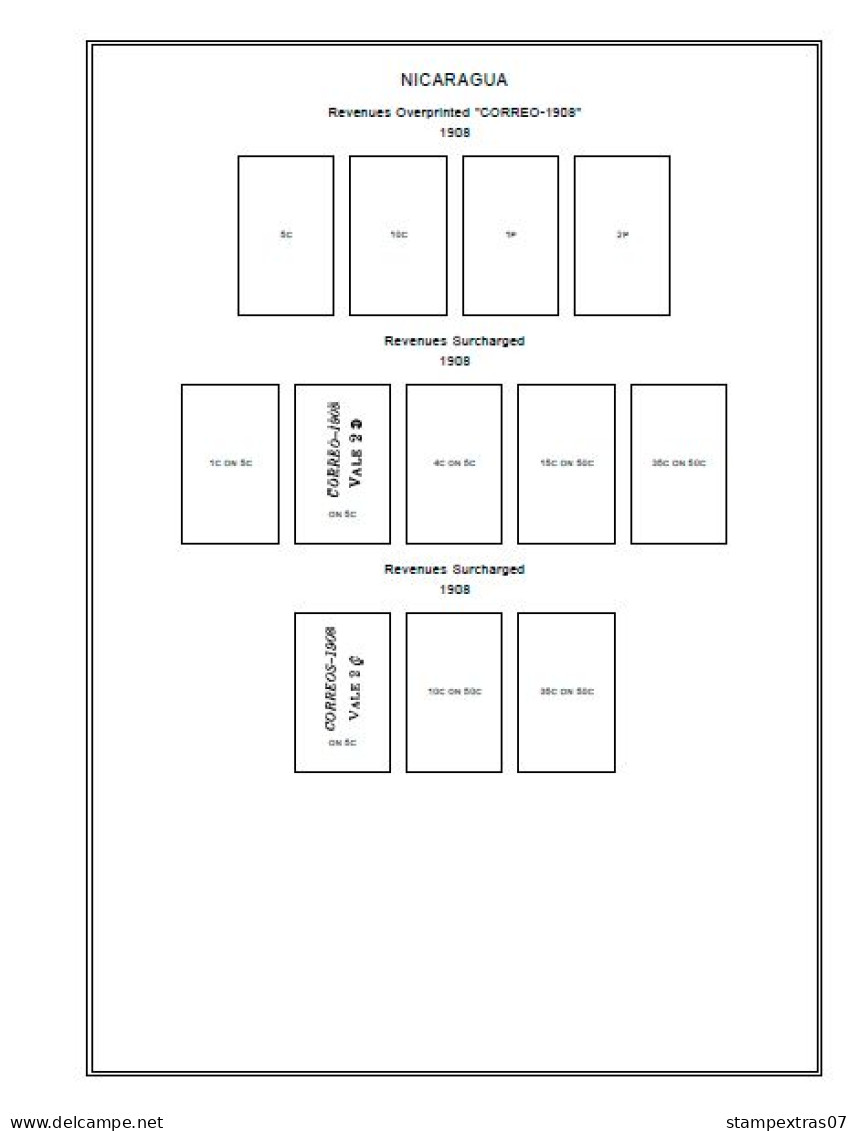NICARAGUA STAMP ALBUM PAGES 1862-2009 (629 Pages) - Engels
