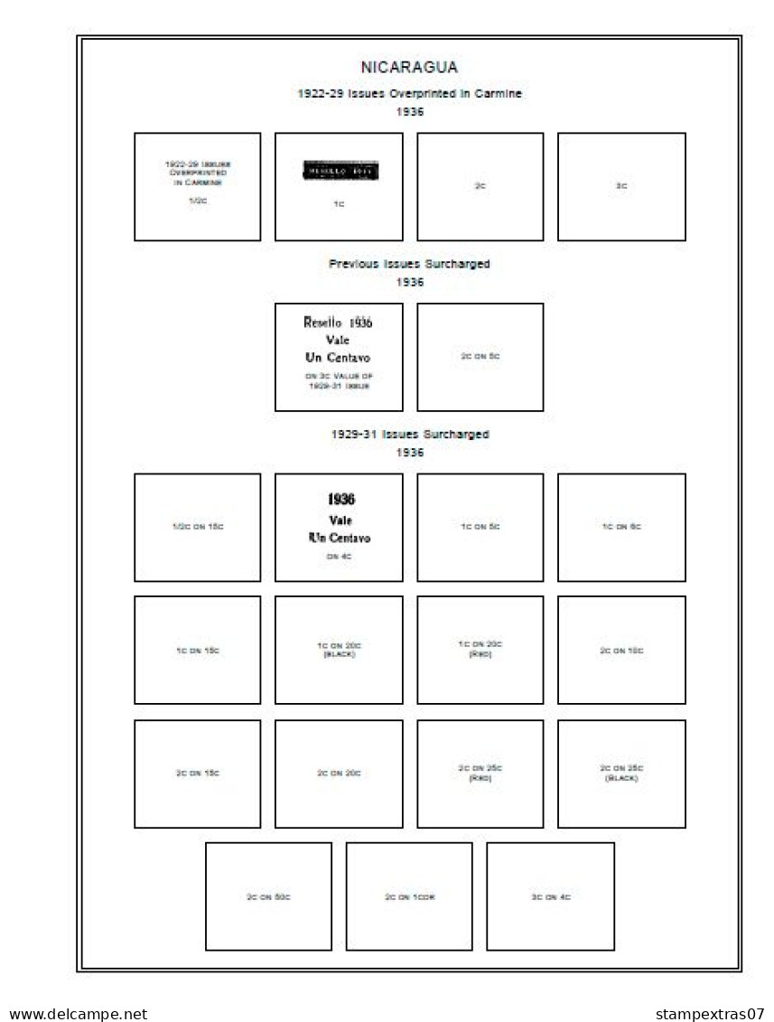 NICARAGUA STAMP ALBUM PAGES 1862-2009 (629 pages)