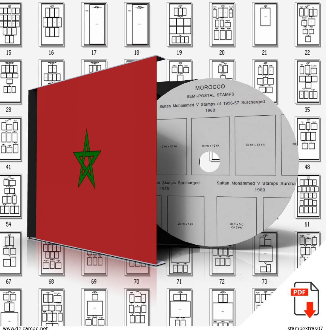 MOROCCO STAMP ALBUM PAGES 1956-2011 (143 Pages) - Anglais