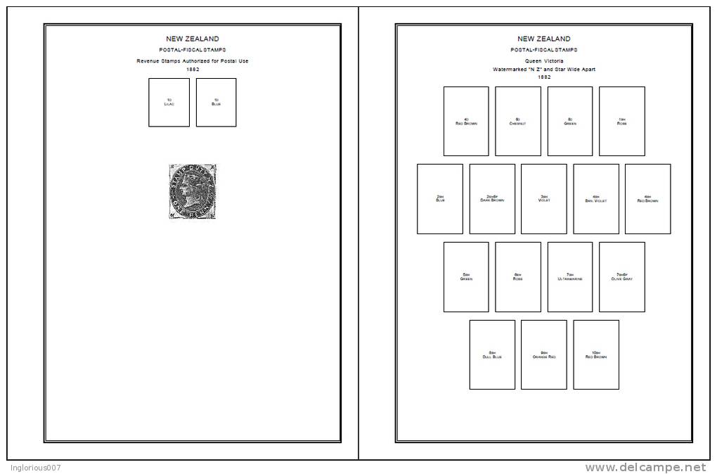 NEW ZEALAND STAMP ALBUM PAGES 1855-2011 (524 Pages) - English