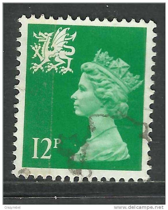 WALES GB 1986 12p BRIGHT EMERALD USED MACHIN STAMP SG W36 (F282) - Gales