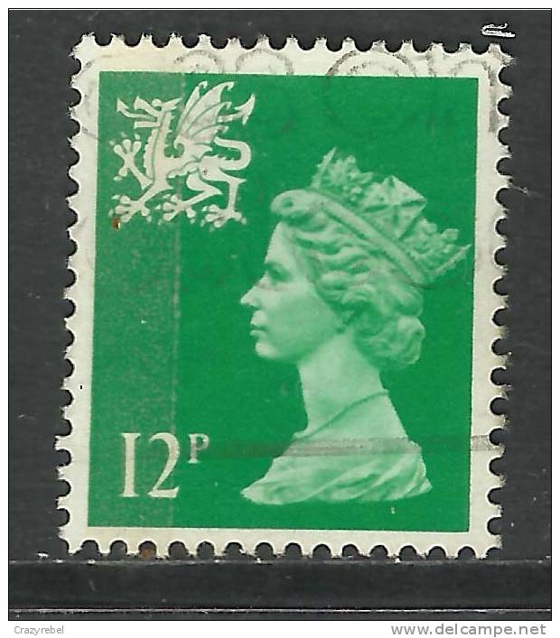 WALES GB 1986 12p BRIGHT EMERALD USED MACHIN STAMP SG W36 (F271) - Pays De Galles
