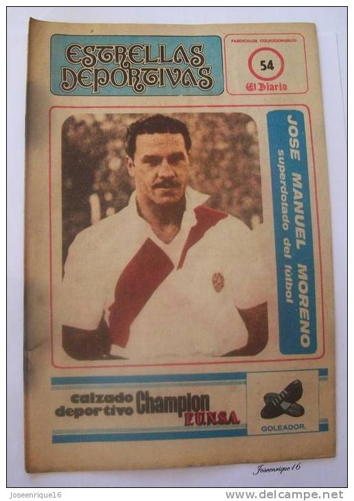 RIVER PLATE FUTBOL, FOOTBALL. JOSE MANUEL MORENO. MAGAZINE, REVISTA DEPORTIVA N° 54 1978 - [1] Until 1980