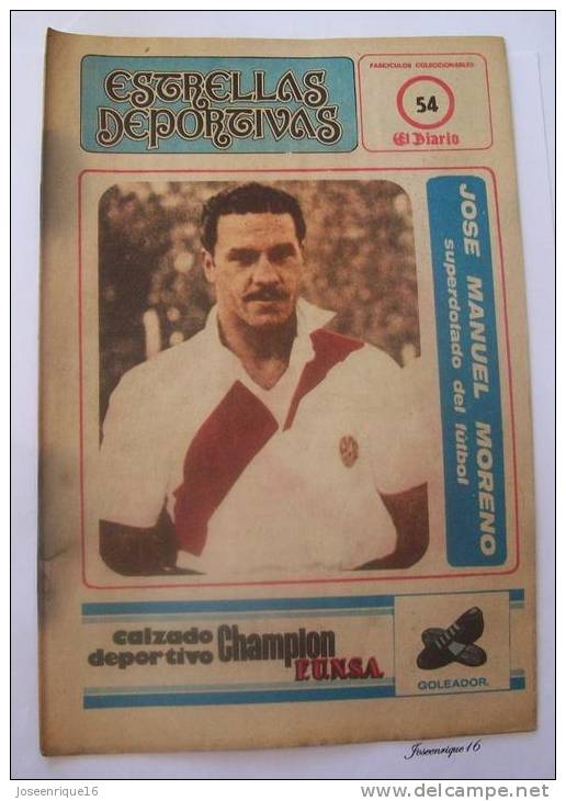 RIVER PLATE FUTBOL, FOOTBALL. JOSE MANUEL MORENO. MAGAZINE, REVISTA DEPORTIVA N° 54 1978 - [1] Jusqu' à 1980