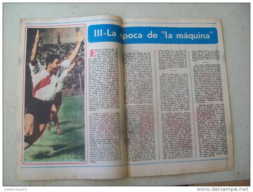 RIVER PLATE FUTBOL, FOOTBALL. JOSE MANUEL MORENO. MAGAZINE, REVISTA DEPORTIVA N° 54 1978 - [1] Bis 1980