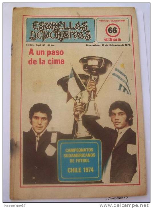 URUGUAY FUTBOL, FOOTBALL. SUDAMERICANO CHILE 1974. MAGAZINE, REVISTA DEPORTIVA N° 66 1978 - [1] Fino Al 1980