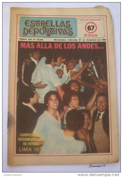URUGUAY FUTBOL, FOOTBALL. SUDAMERICANO LIMA 1975. MAGAZINE, REVISTA DEPORTIVA N° 67 1978 - [1] Hasta 1980