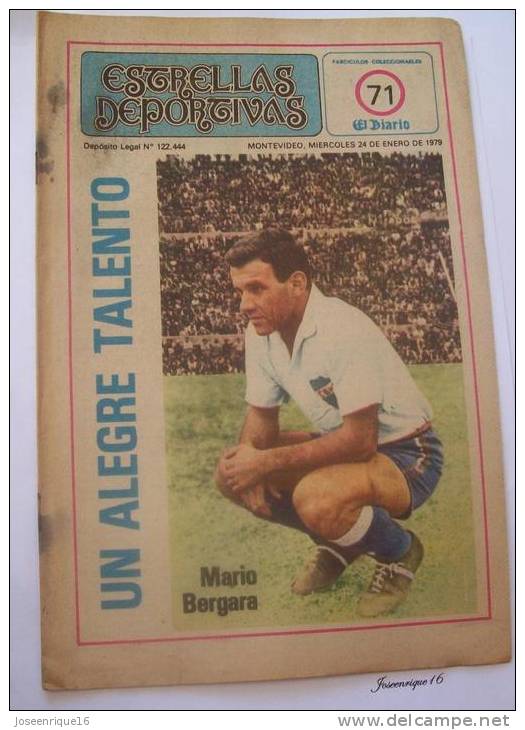 URUGUAY FUTBOL, FOOTBALL. MARIO BERGARA (NACIONAL). MAGAZINE, REVISTA DEPORTIVA N° 71 1979 - [1] Hasta 1980
