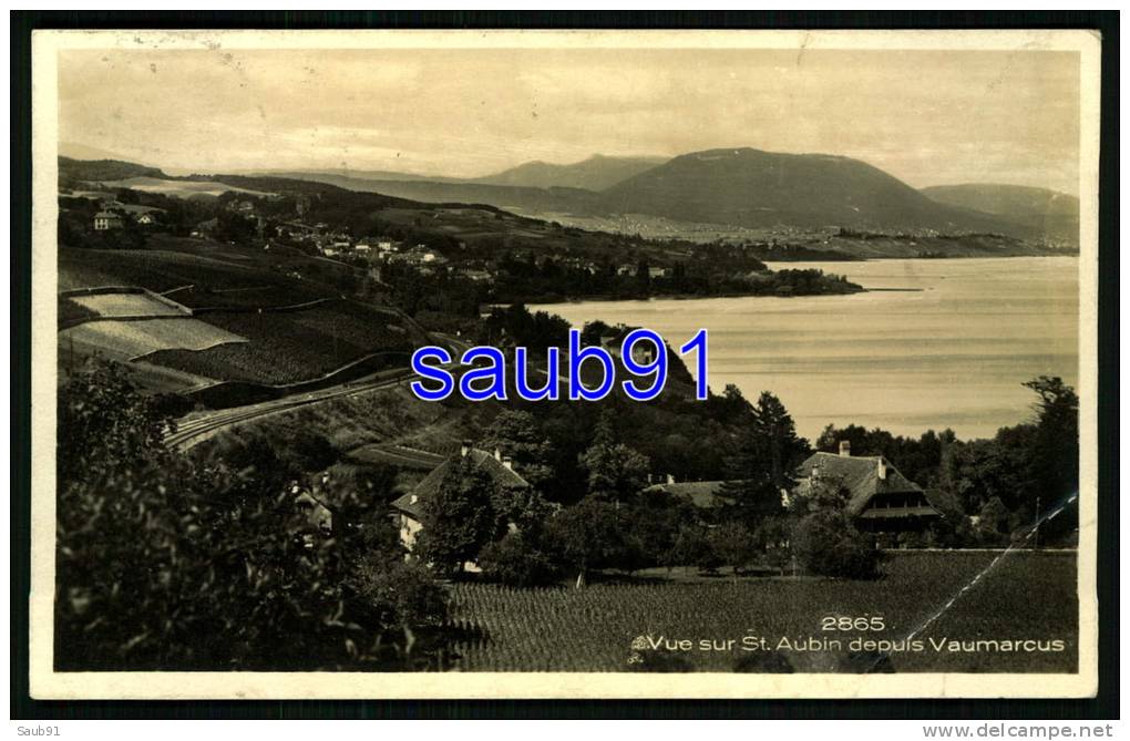 Vue Sur St-Aubin Depuis Vaumarcus -  Réf  : 19639 - Saint-Aubin/Sauges
