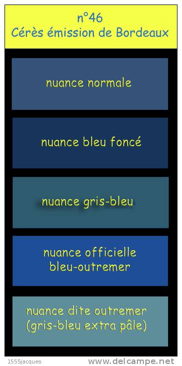 N° 46B III REP. 2 CÉRÈS ÉMISSION DE BORDEAUX 1870 SUR FRAGMENT - BLEU FONCÉ - OBLITÉRÉ B / TB - SAINT-MALO - 1849-1876: Période Classique