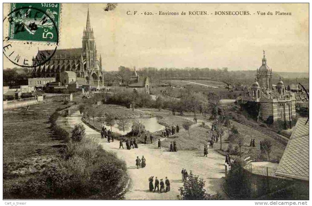 CPA 76 ENVIRONS DE ROUEN BONSECOURS VUE DU PLATEAU - Bonsecours