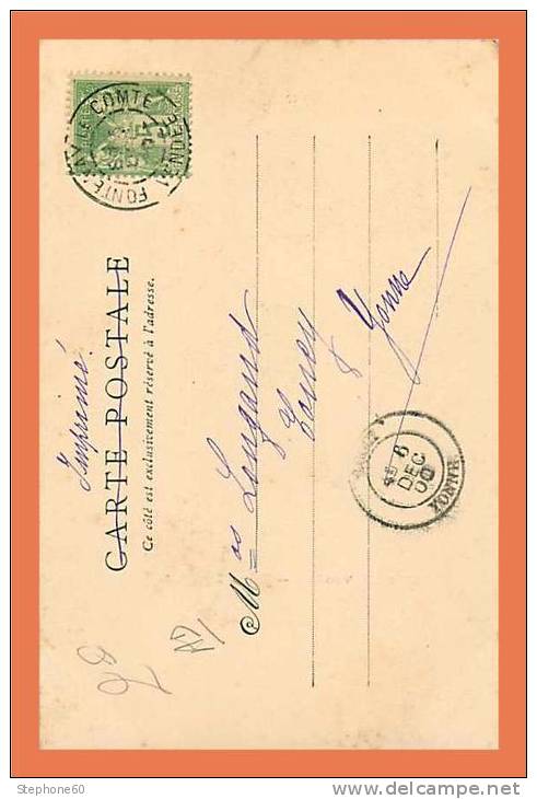 85 - Carte PRECURSEUR !! // VOUVANT - Eglise ( Cachet - Fontenay Le Comte 1900 ) // CPA (07) - Autres & Non Classés