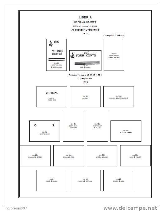 LIBERIA STAMP ALBUM PAGES 1860-2011 (579 pages)