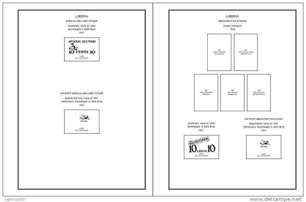 LIBERIA STAMP ALBUM PAGES 1860-2011 (579 pages)