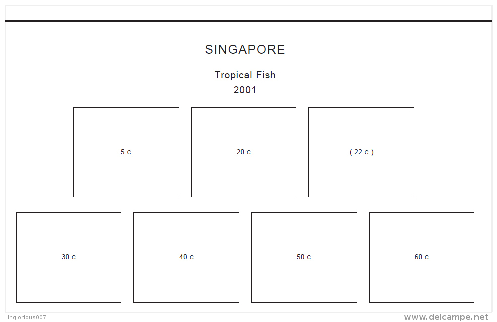 SINGAPORE STAMP ALBUM PAGES 1948-2011 (304 pages)