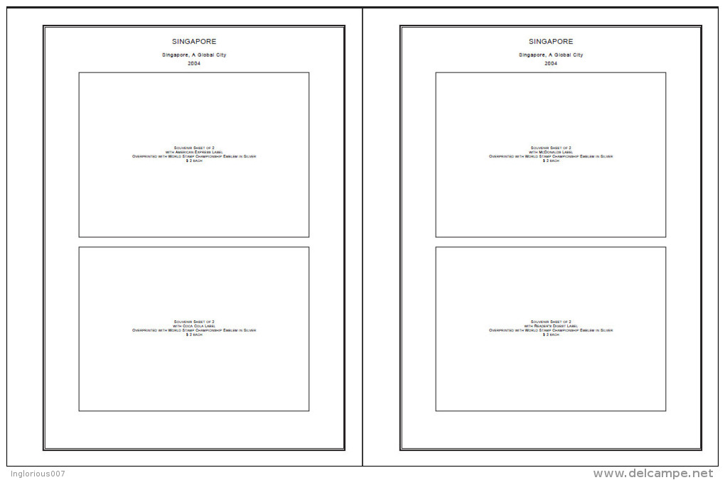 SINGAPORE STAMP ALBUM PAGES 1948-2011 (304 pages)