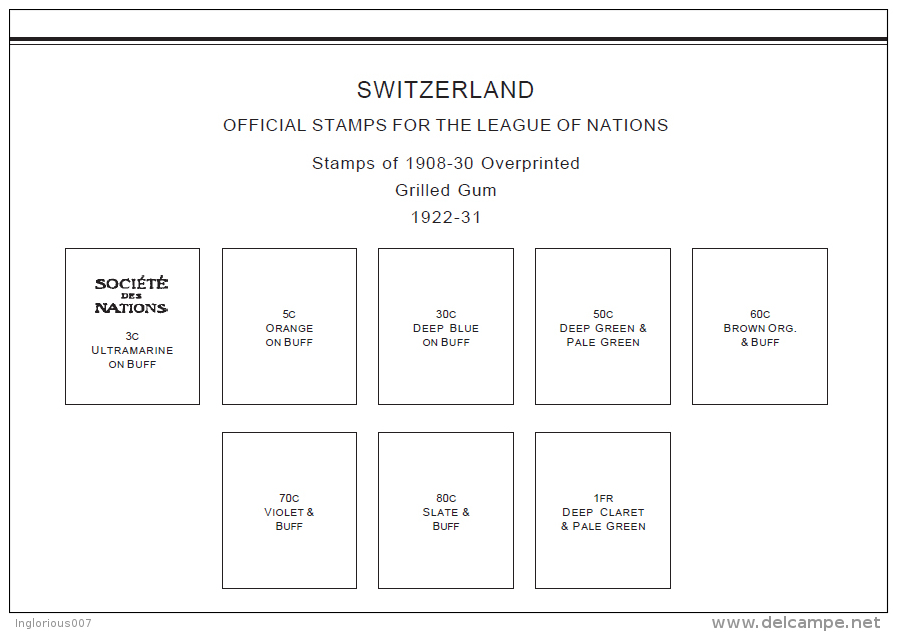 SWITZERLAND STAMP ALBUM PAGES 1843-2011 (257 Pages) - Inglés