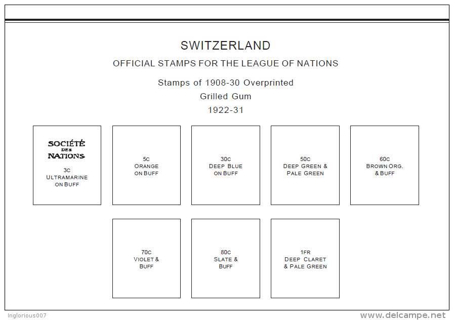 SWITZERLAND STAMP ALBUM PAGES 1843-2011 (257 Pages) - Englisch