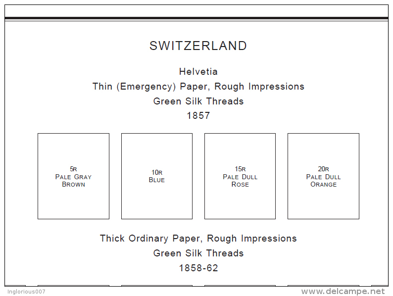 SWITZERLAND STAMP ALBUM PAGES 1843-2011 (257 Pages) - Englisch