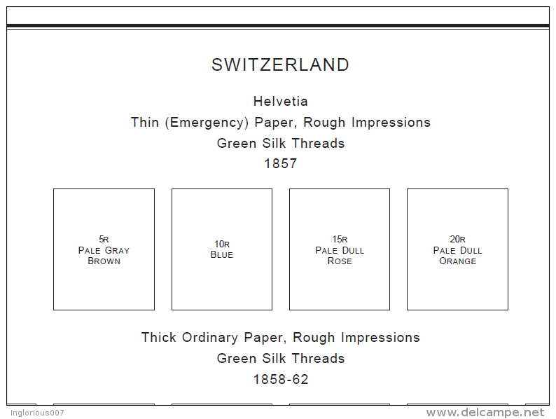 SWITZERLAND STAMP ALBUM PAGES 1843-2011 (257 Pages) - Inglese