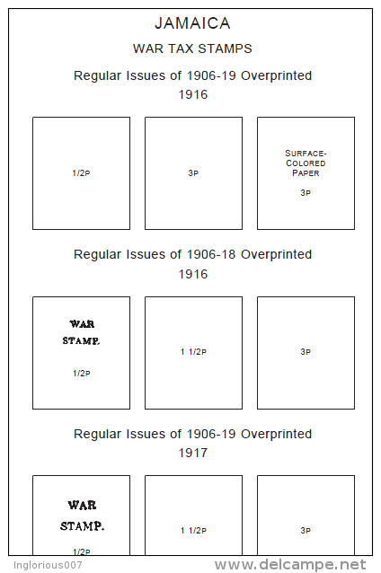 JAMAICA STAMP ALBUM PAGES 1860-2011 (151 Pages) - Englisch