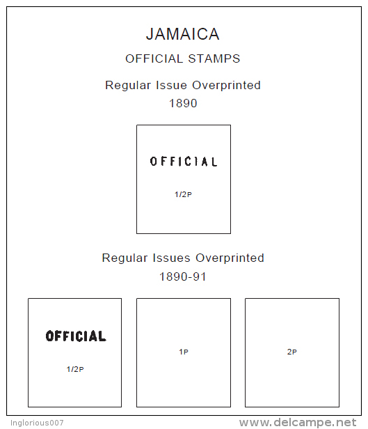 JAMAICA STAMP ALBUM PAGES 1860-2011 (151 pages)