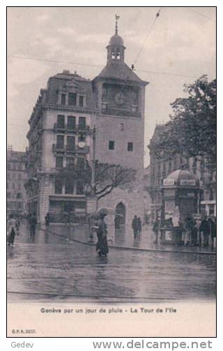 Genève, Tour De L´Ile Sous La Pluie (3037) - Genève