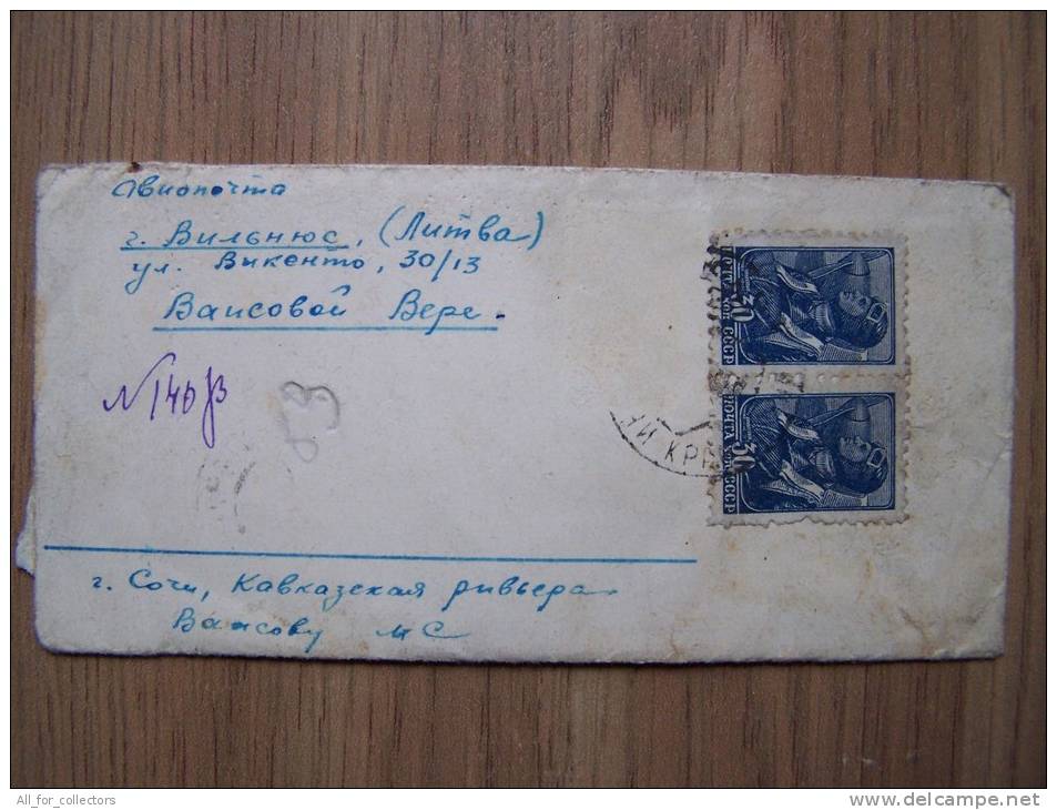 USSR Cover Sent From Sochi To Lithuania, Pilot Avion - Cartas & Documentos