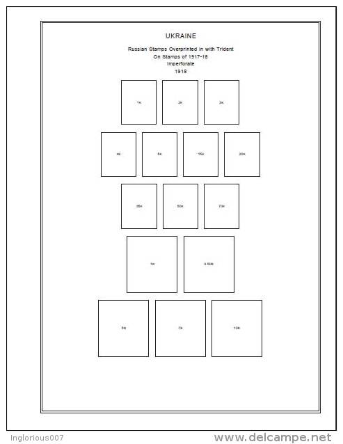 UKRAINE STAMP ALBUM PAGES 1918-2011 (172 Pages) - Inglese