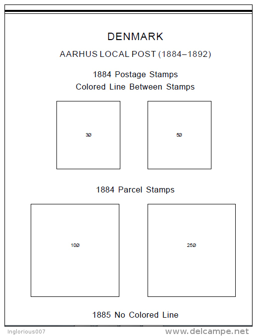 DENMARK STAMP ALBUM PAGES 1861-2011 (233 pages)