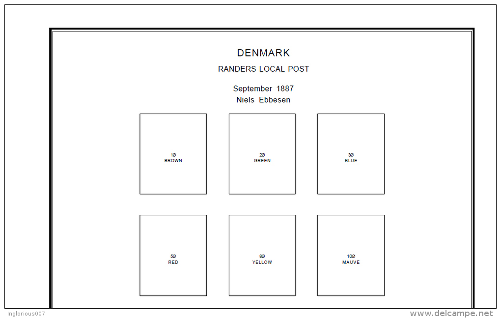 DENMARK STAMP ALBUM PAGES 1861-2011 (233 pages)