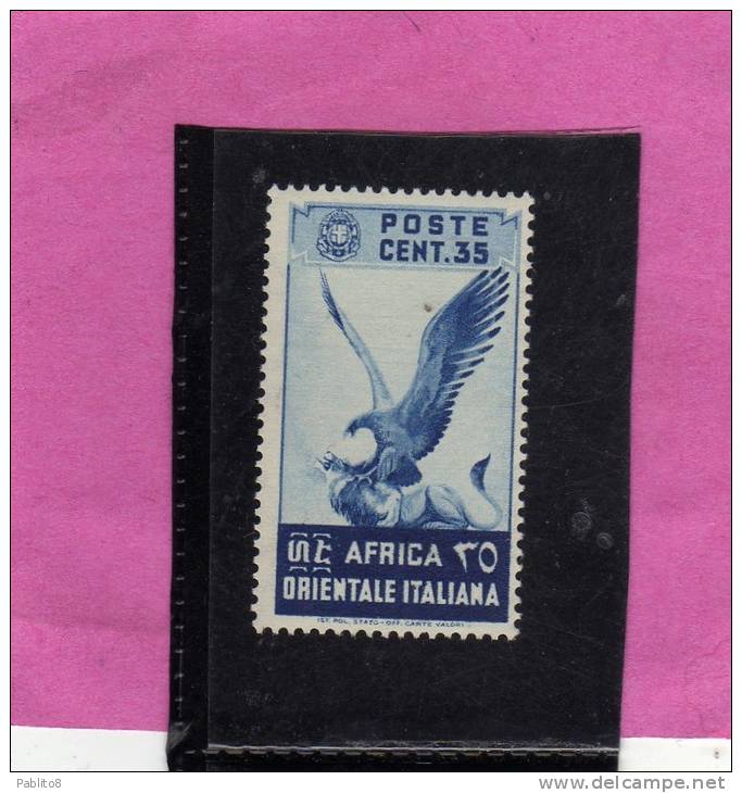 AFRICA ORIENTALE ITALIANA 1938 SOGGETTI VARI 35 C MNH - Italienisch Ost-Afrika