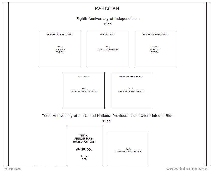 PAKISTAN STAMP ALBUM PAGES 1945-2011 (177 Pages) - Inglese