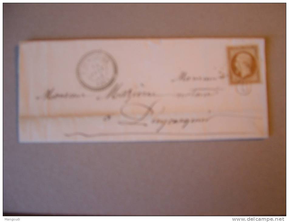 LSC Locale De/pour Puycasquier (Gers) Du 15.1.1861 - Bureau De Distribution -cachet De Facteur - Rare - 1849-1876: Période Classique