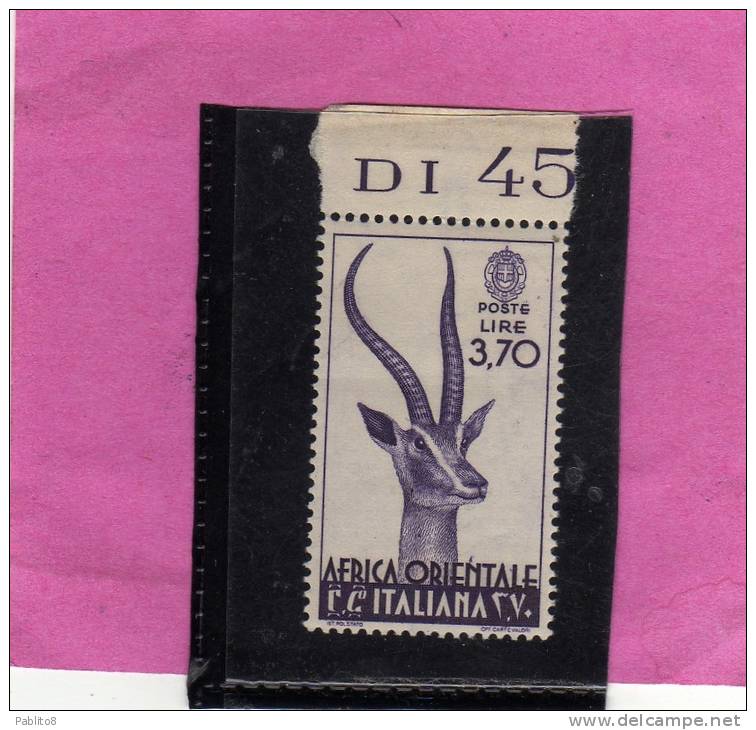 AFRICA ORIENTALE ITALIANA AOI 1938 SOGGETTI VARI LIRE 3,70 MNH - Italienisch Ost-Afrika