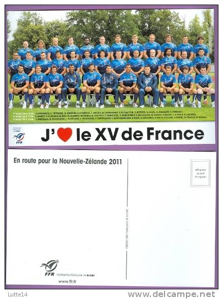RUGBY : Carte Postale Grand Format (21x13cm) équipe De France Coupe Du Monde 2011 Nouvelle-Zélande - Rugby