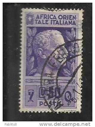 AFRICA ORIENTALE ITALIANA 1938 SOGGETTI VARI 50 C TIMBRATO - Africa Oriental Italiana