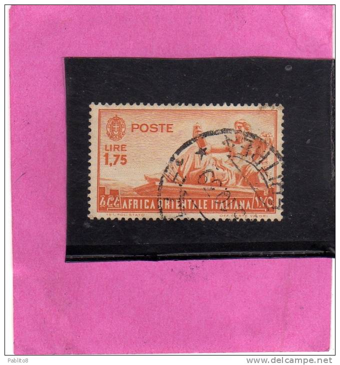 AFRICA ORIENTALE ITALIANA 1938 SOGGETTI VARI LIRE 1,75 TIMBRATO - Africa Oriental Italiana