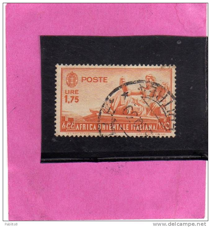 AFRICA ORIENTALE ITALIANA 1938 SOGGETTI VARI LIRE 1,75 TIMBRATO - Italian Eastern Africa