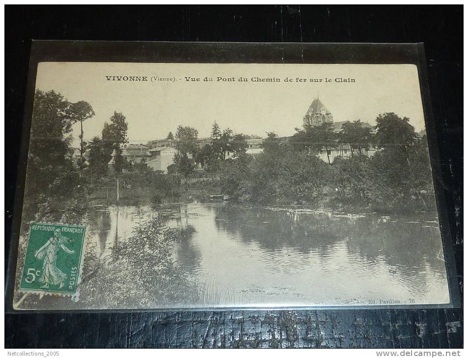 VIVONNE - VUE DU PONT DU CHEMIN DE FER SUR LE CLAIN - 86 VIENNE - Vivonne