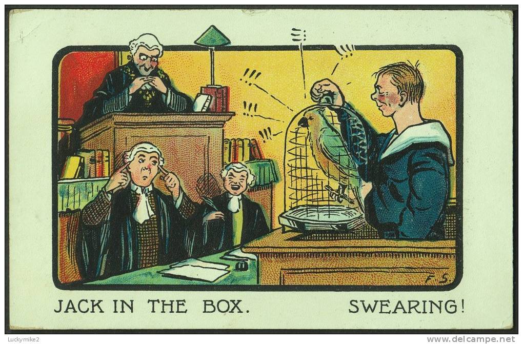 "Jack In The Box.  Swearing"  By  Frederik Spurgin.   Postally Used 1907 - Spurgin, Fred