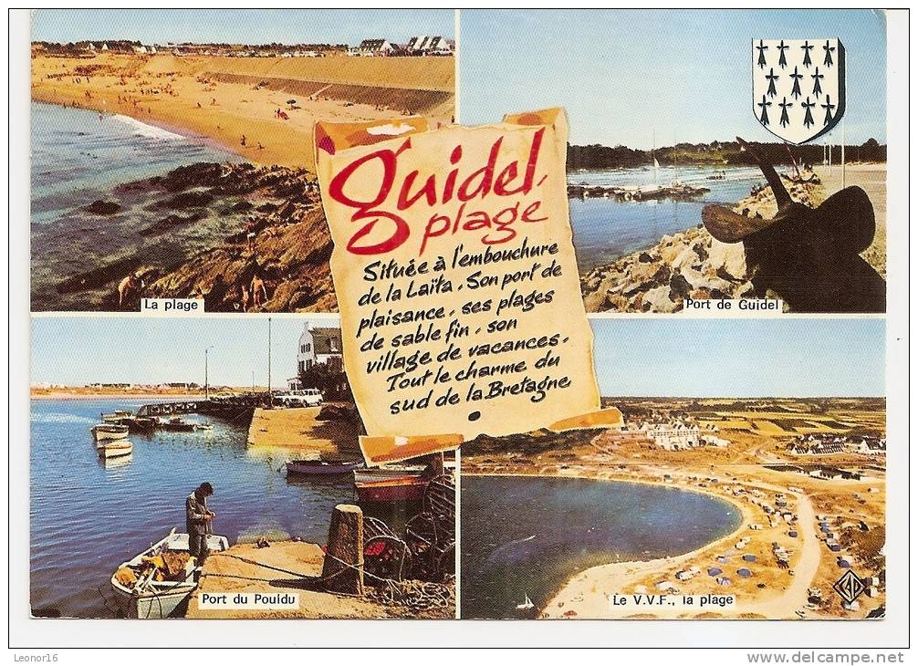 GUIDEL PLAGE   -   ** 4 VUES **    -   Editeur : C.A.P.  N° 1508 - Guidel