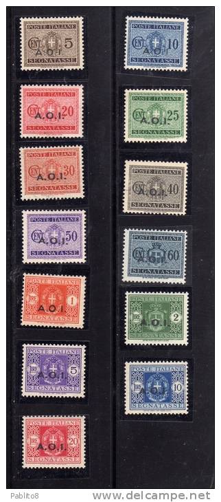 AFRICA ORIENTALE ITALIANA 1939 - 1940 SEGNATASSE SERIE COMPLETA TASSE MNH BEN CENTRATA - Afrique Orientale Italienne