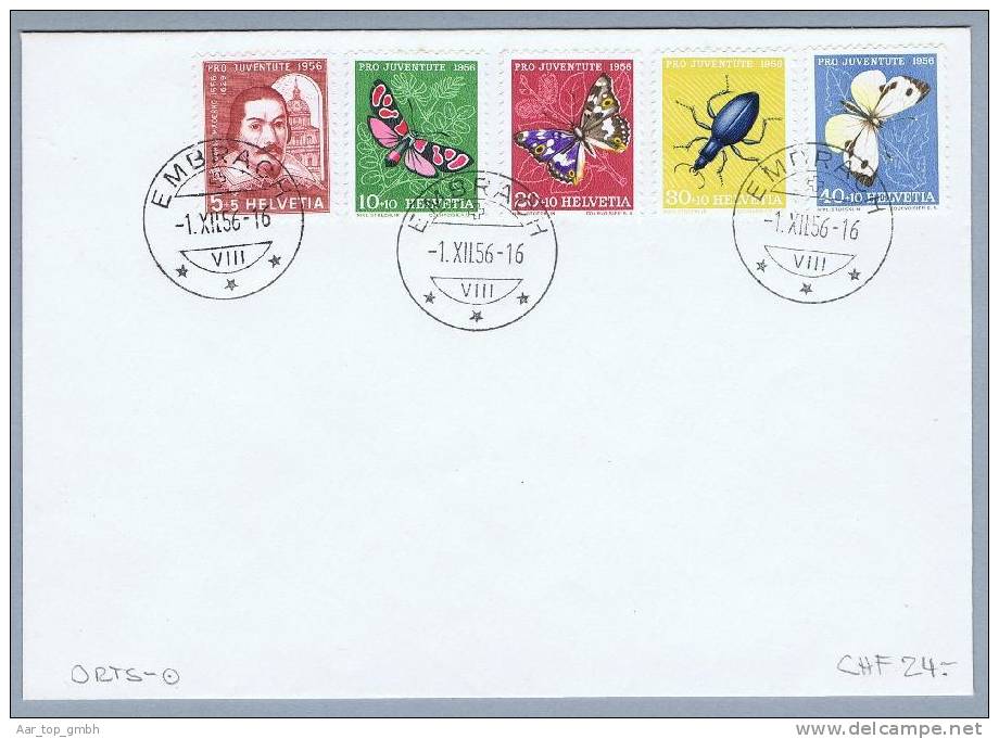 Schweiz Pro Juventute 1956-12-01 Orts-ET-Brief Ohne Adresse - Storia Postale