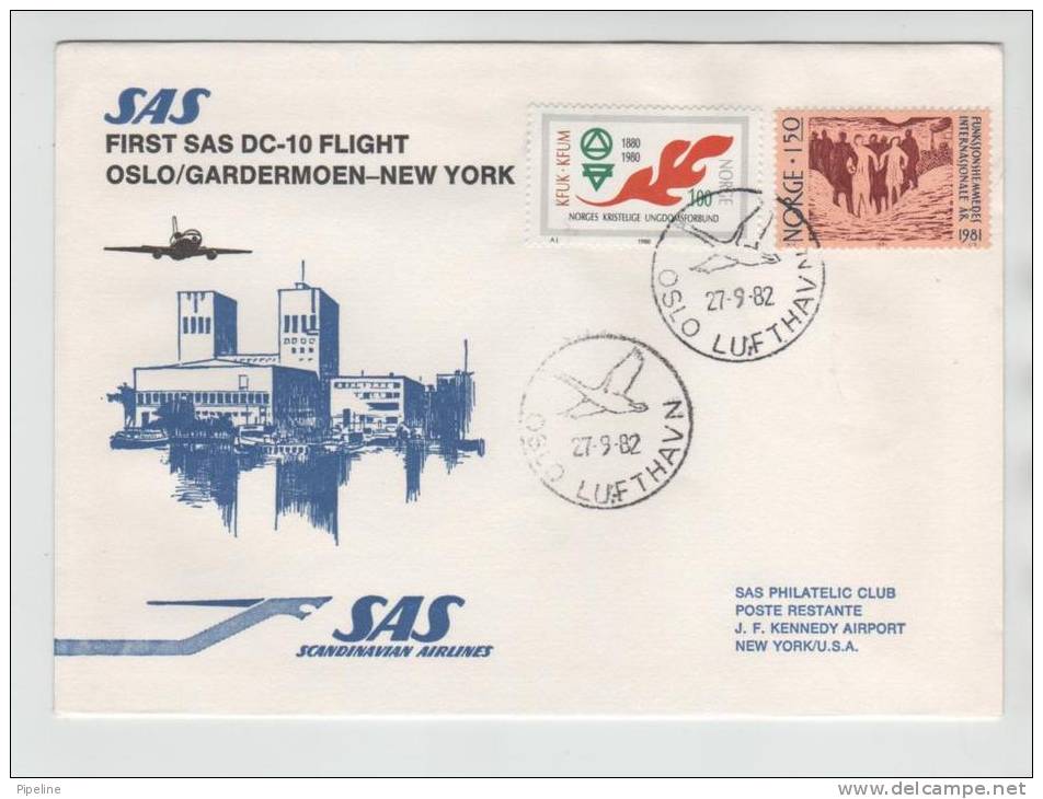 Norway First SAS DC-10 Flight Oslo - New York 27-9-1982 - Briefe U. Dokumente