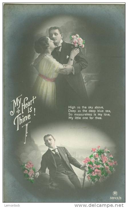 My Heart Is Thine, Valentine's Day Early 1900s Romantic Unused Postcard [P7186] - Saint-Valentin