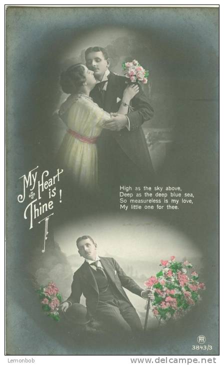My Heart Is Thine, Valentine's Day Early 1900s Romantic Unused Postcard [P7186] - Valentine's Day