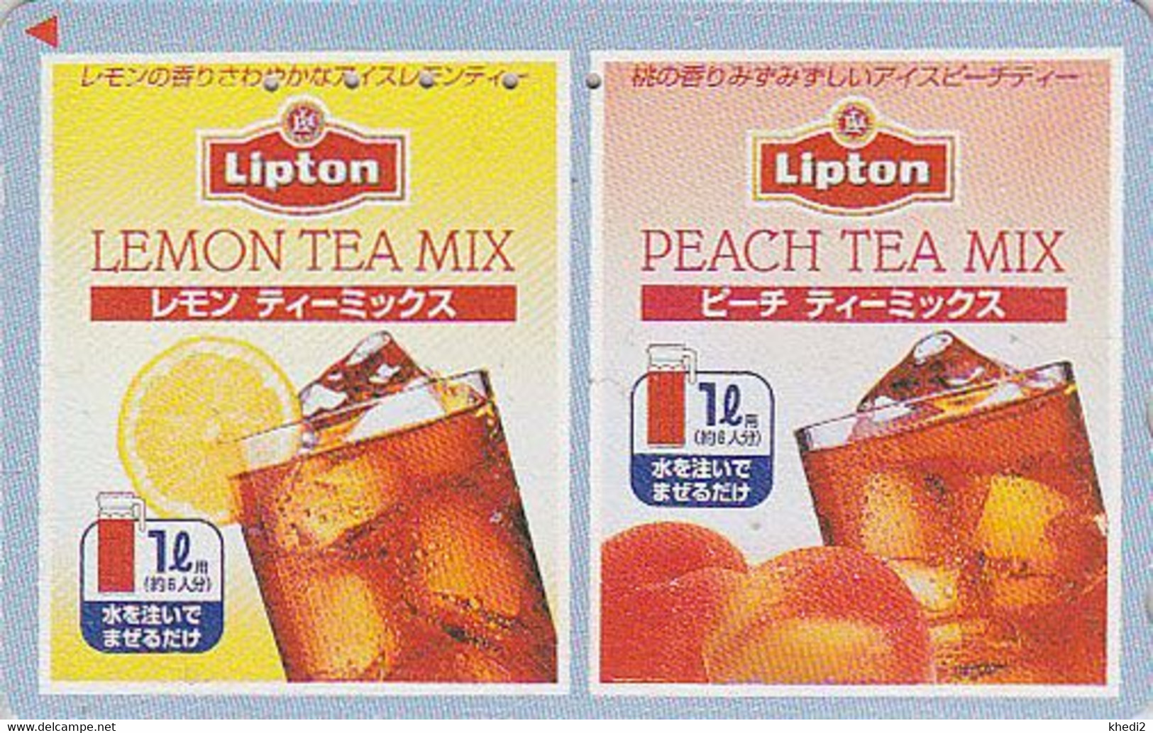 RARE TC JAPON / 110-011 - THE GLACE LIPTON - Lemon & Peach ICE TEA Drink JAPAN Phonecard Fruit  / England - TEE TK - 37 - Food