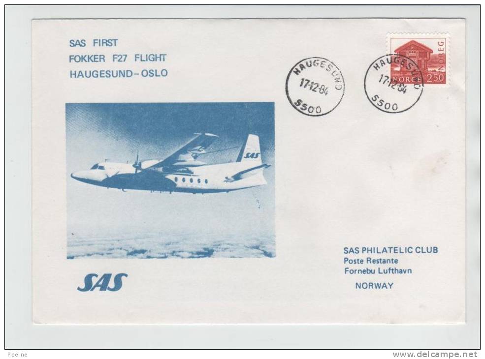 Norway First Fokker F-27 Flight Haugesund - Oslo 17-12-1984 - Briefe U. Dokumente