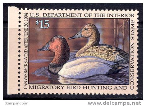 US RW60 XF Mint Never Hinged Duck Stamp From 1993 - Duck Stamps